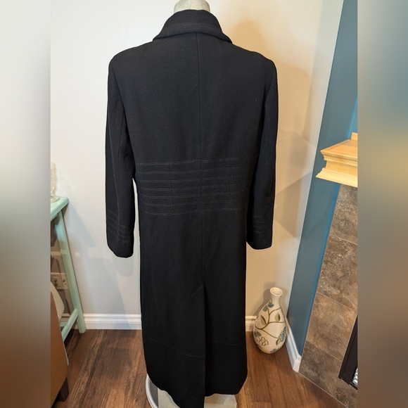 SEQUENCE Women's Black Wool Embroidery Trim Full Length Winter Coat Sz 12/14 - Picture 7 of 9